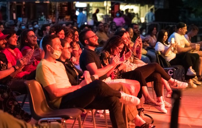 Audience at a stand up comedy gig