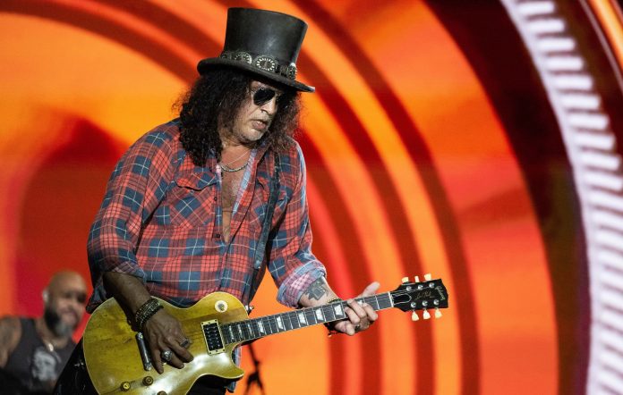 Slash from Guns N' Roses performs in 2023